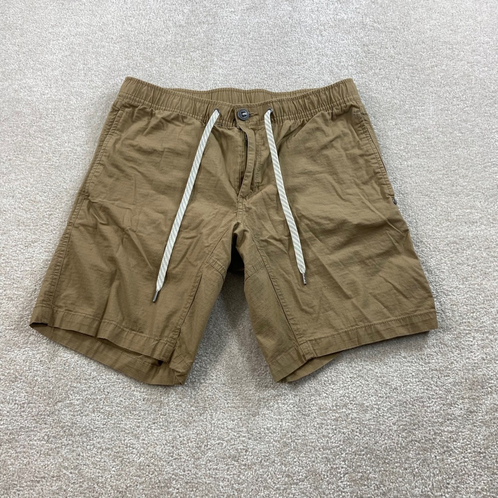 Vuori Ripstop Shorts Mens Medium Brown V370 Elastic Waist Hiking Trail Cargo